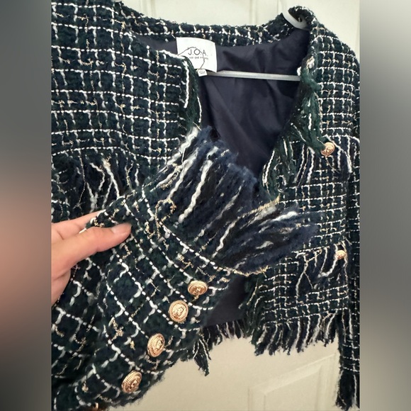 JOA Fringed Tweed Jacket Size Medium XS - Picture 11 of 12